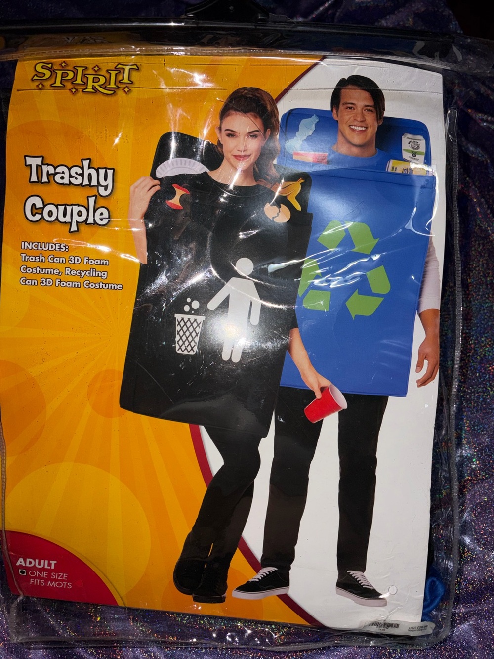 Spirit Halloween Trashy Couple: Trash Can & Recycling Can 3D Costume
